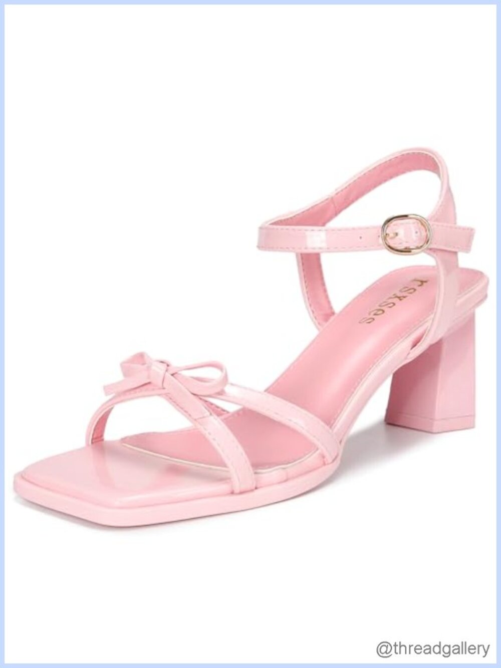 Women's Bow Chunky Heeled Sandals Square Open Toe Ankle Strap Party Dress Shoes
